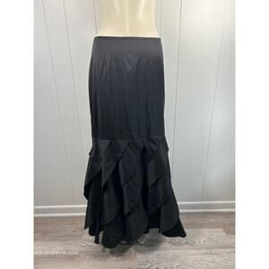 Xscape black mermaid bottom ruffled maxi skirt in women’s size 16